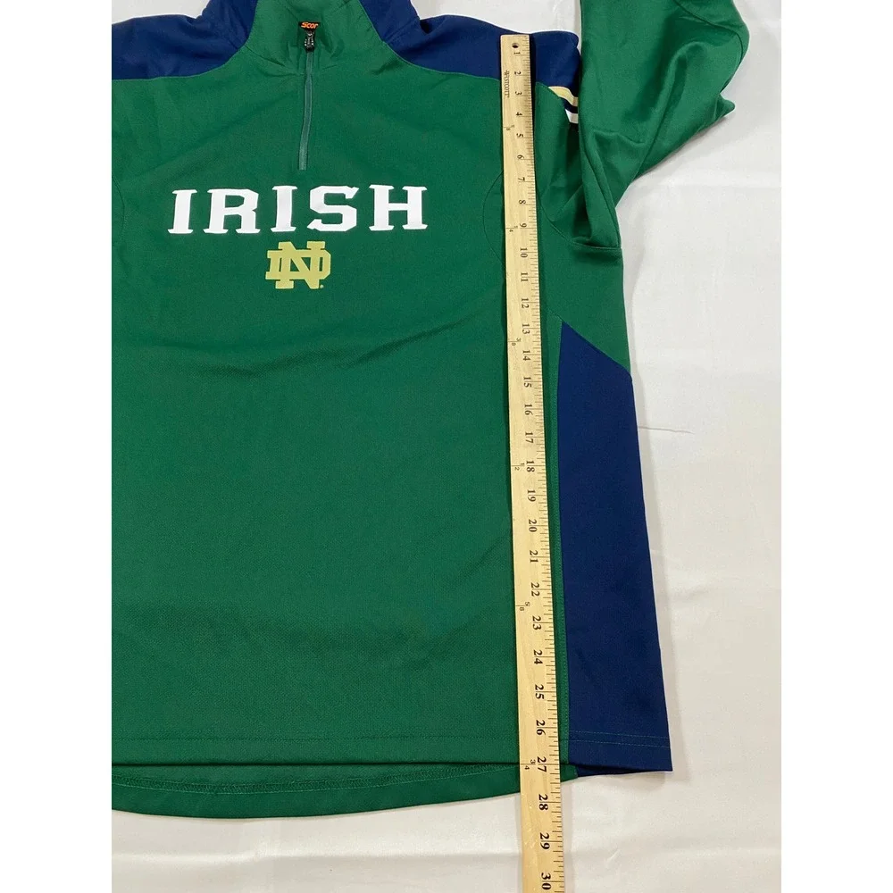 Adidas Notre Dame Fighting‎ Irish Mens Green Navy Blue Quarter Zip Pullover L